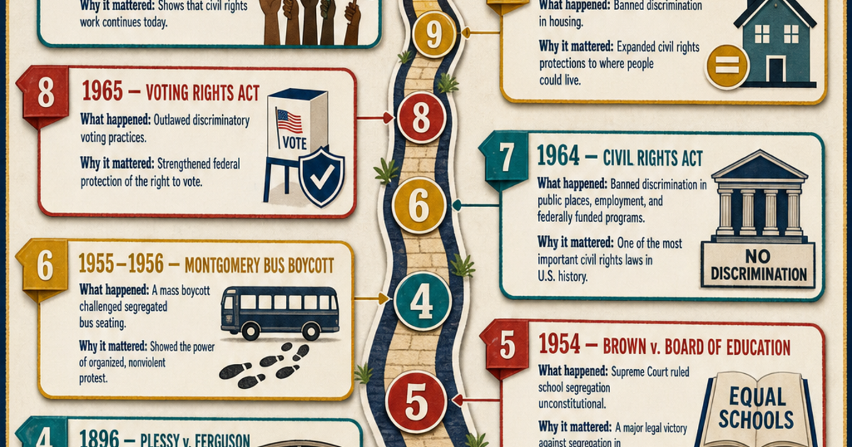 Civil Rights Timeline Project Infographic | LivePhysics™