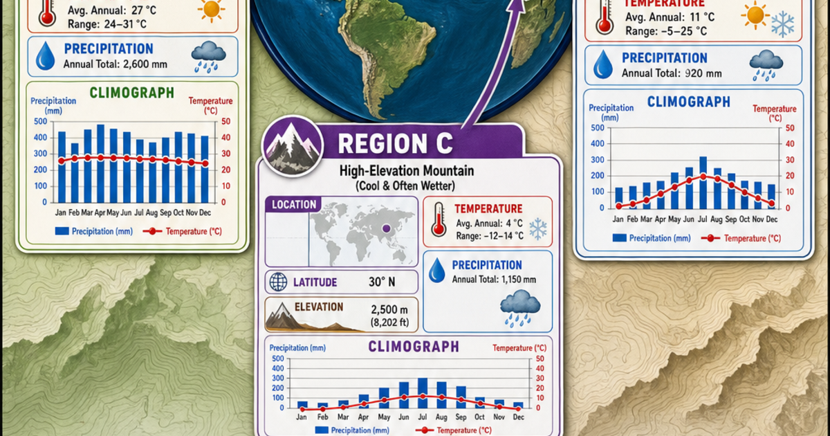 Environment Comparison Geography and Climate Comparison Project Infographic | LivePhysics™