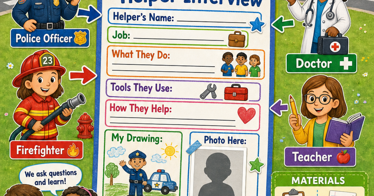 Community Helpers Interview Project Infographic | LivePhysics™