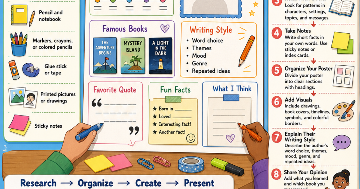 Author Study Poster Examples Create an Author Study Poster Infographic | LivePhysics™