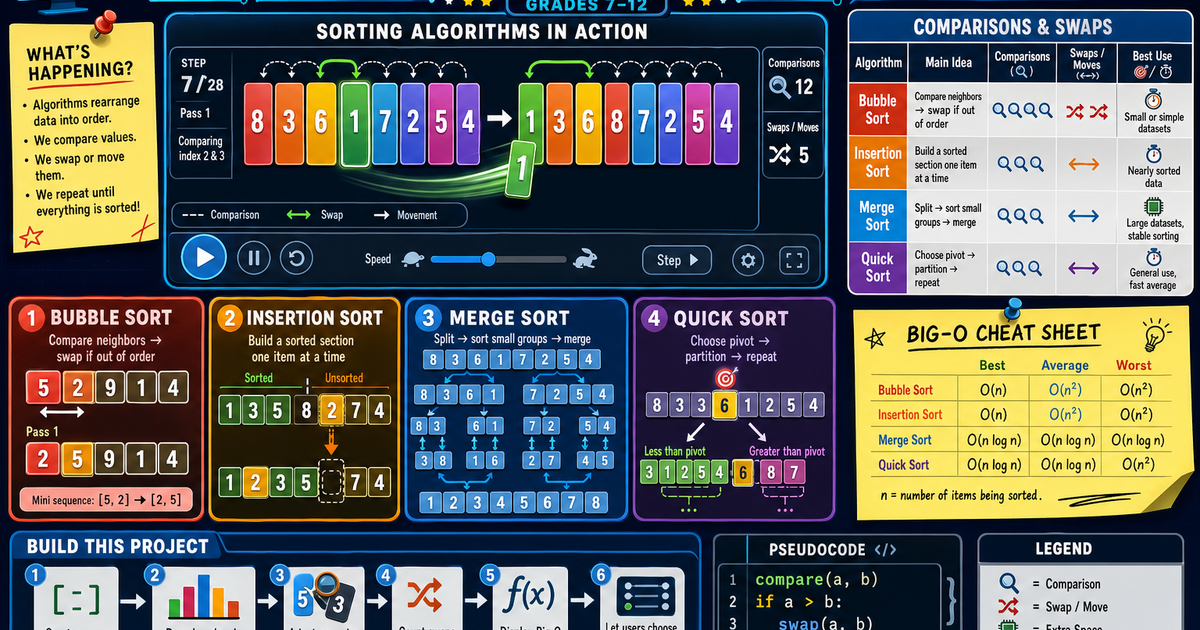 Sorting Algorithm Visualization Project Infographic | LivePhysics™