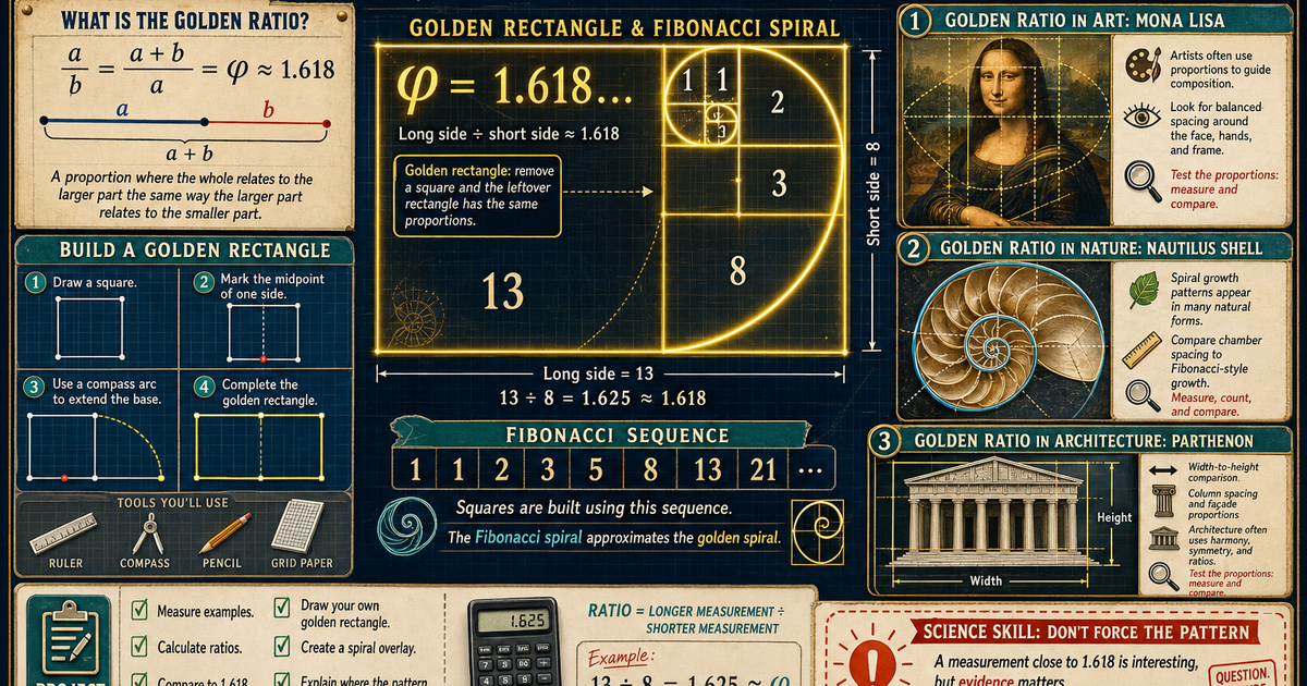 Golden Ratio in Art and Nature Project Infographic | LivePhysics™