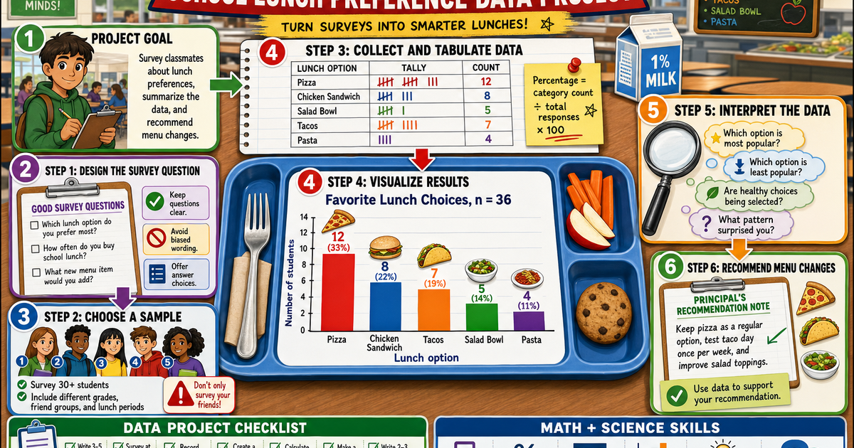 School Lunch Preference Data Project Infographic | LivePhysics™