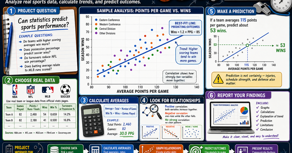 Sports Statistics Line Graph Sports Statistics Project Infographic | LivePhysics™