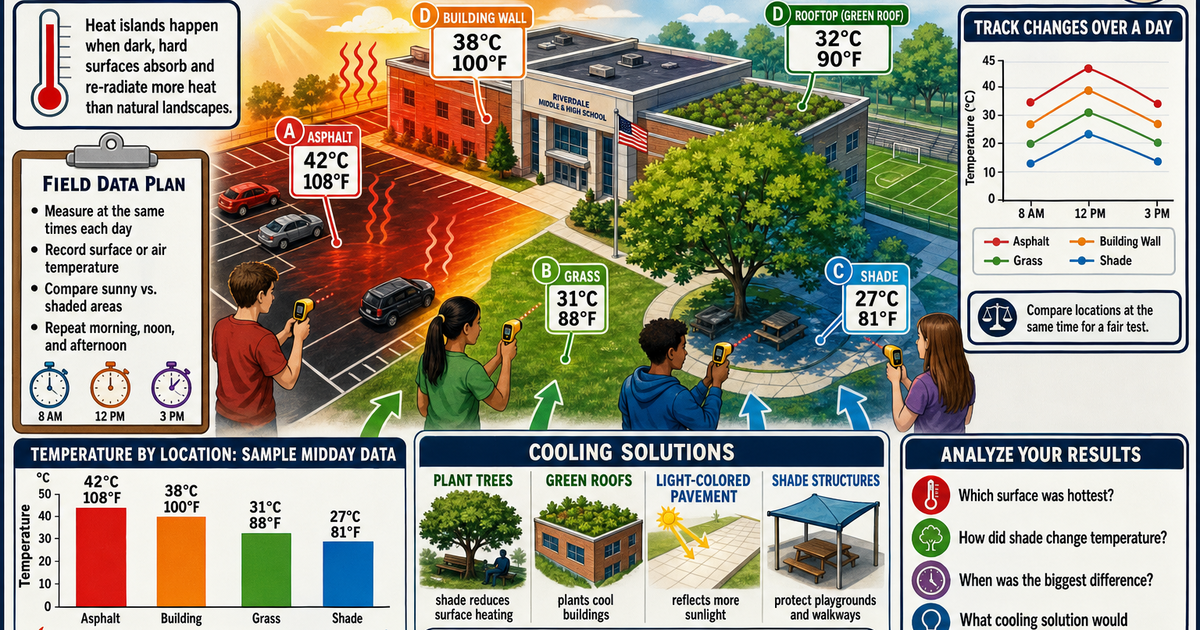 Heat Island Effect School Project Infographic | LivePhysics™