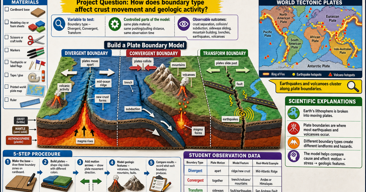 Plate Tectonics Model Project Infographic | LivePhysics™