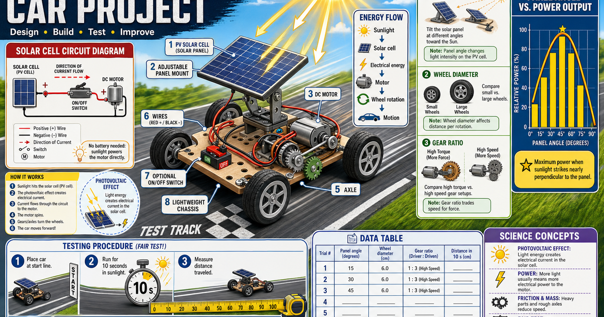 Solar-Powered Car Project Infographic | LivePhysics™