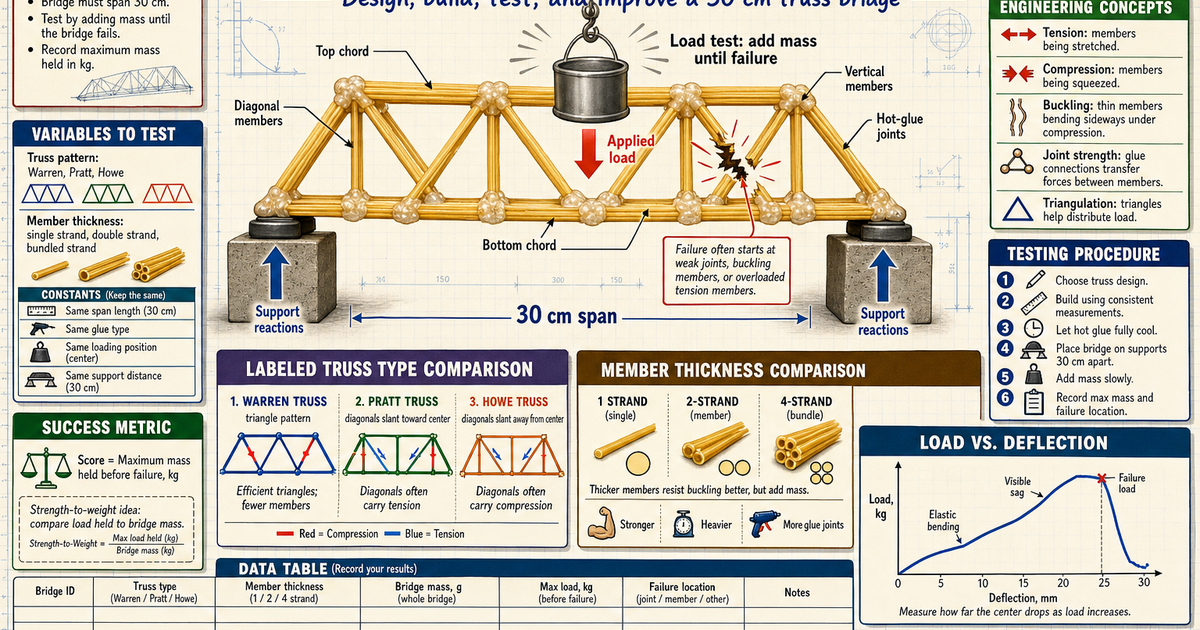 Spaghetti Engineering Spaghetti Bridge Engineering Project Infographic | LivePhysics™