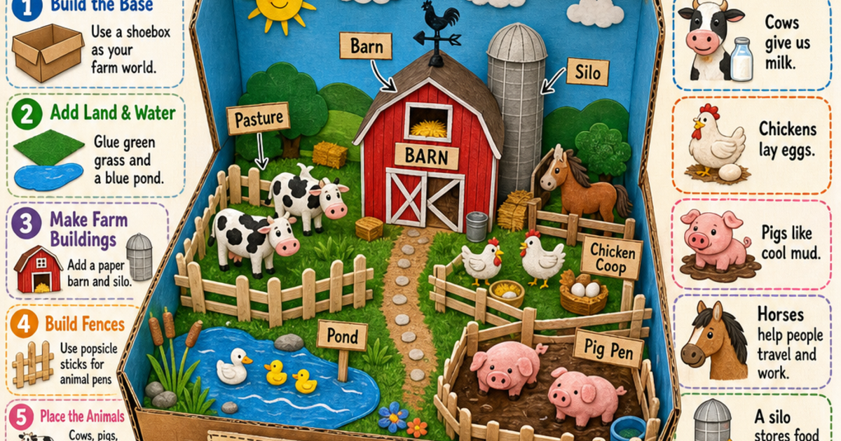 Farm Life Diorama Project Infographic | LivePhysics™