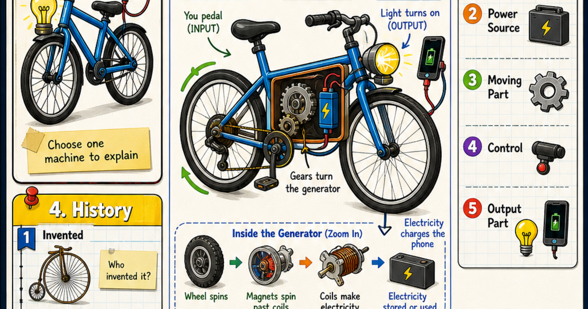 How a Machine Works Poster Project Infographic | LivePhysics™