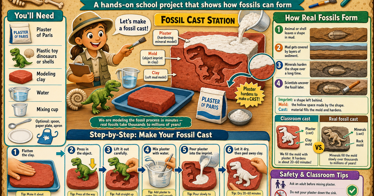Make a Fossil Cast With Plaster Infographic | LivePhysics™