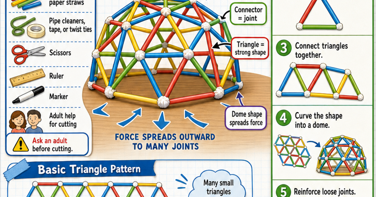 Make a Geodesic Dome from Straws Infographic | LivePhysics™