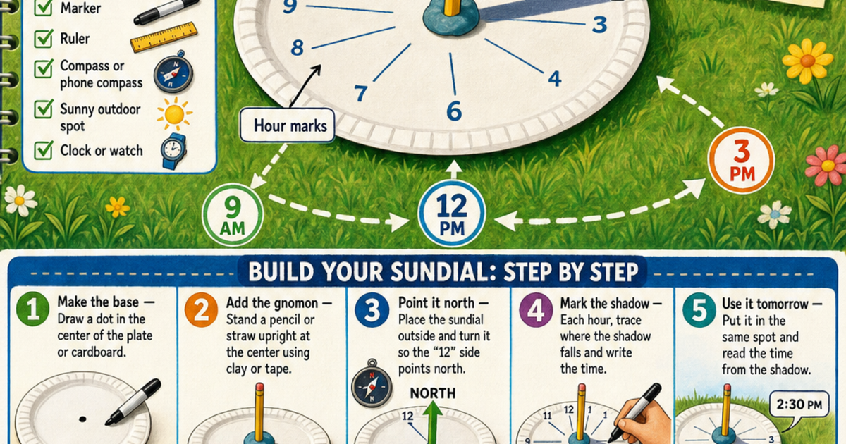 Sundial Project Layout Make a Sundial Infographic | LivePhysics™