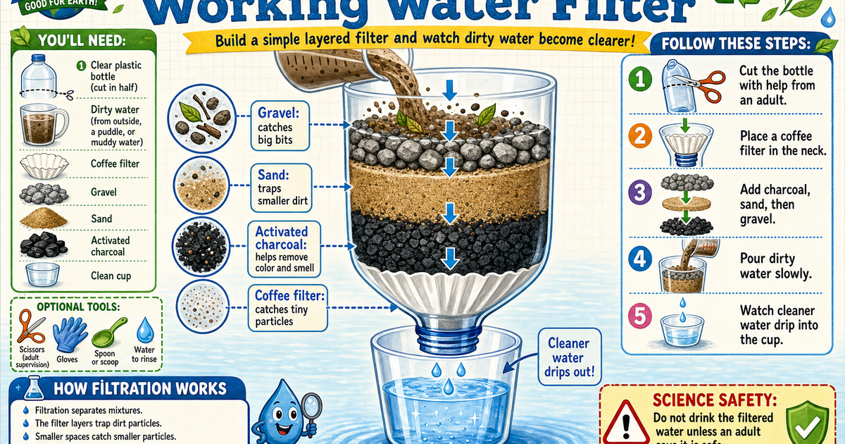 Water Move Project Filters Make a Working Water Filter Infographic | LivePhysics™