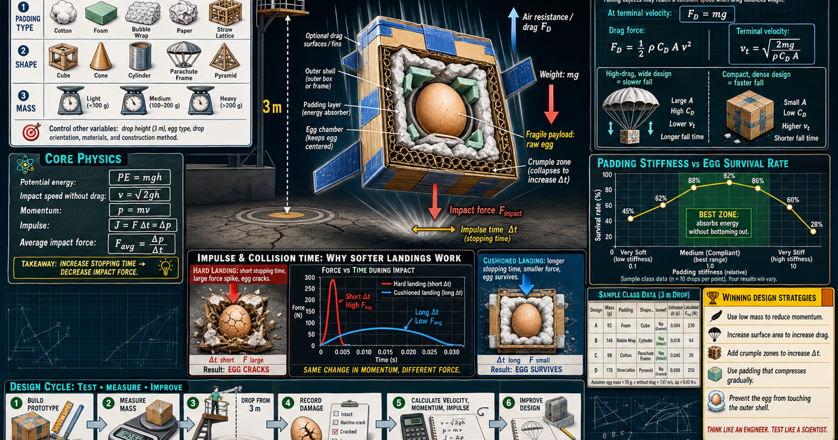 Egg Drop Physics Challenge Infographic | LivePhysics™