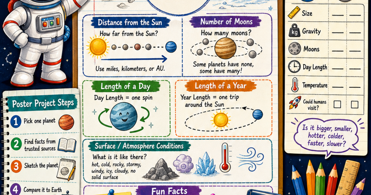 Planet Research Poster Project Ideas Infographic | LivePhysics™
