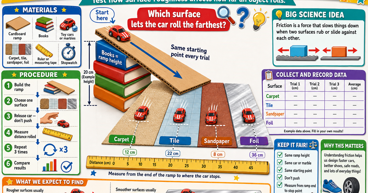 Ramp and Roll Friction Test Infographic | LivePhysics™