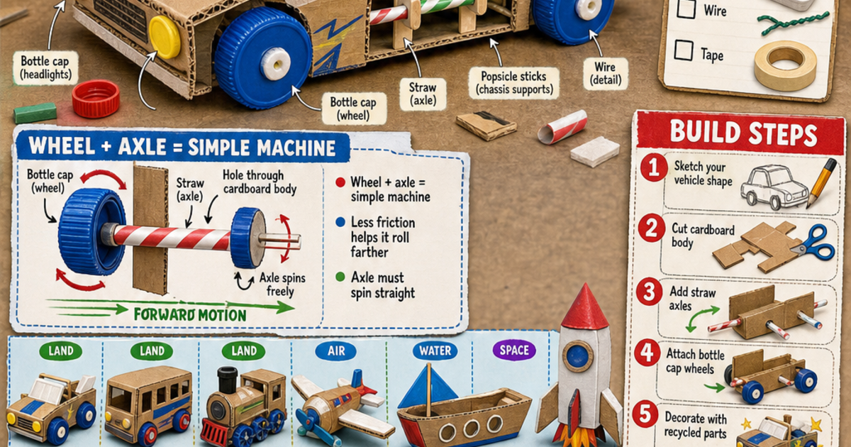Transportation Box Project Recycled Transportation Model Project Infographic | LivePhysics™