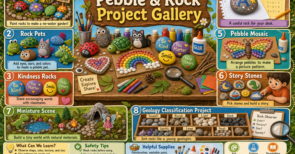 School Projects Using Pebbles and Rocks Infographic | LivePhysics™