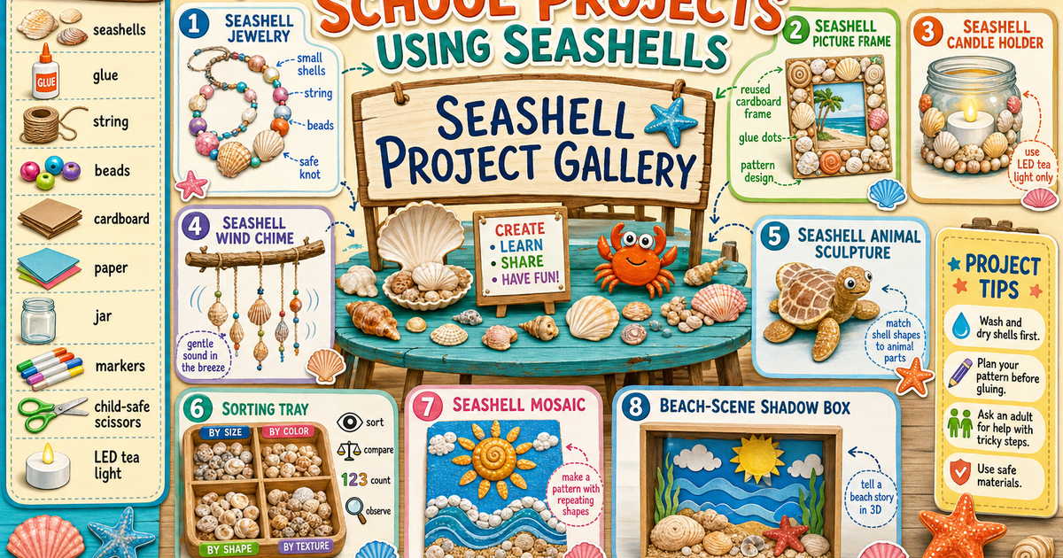 School Projects Using Seashells Infographic | LivePhysics™