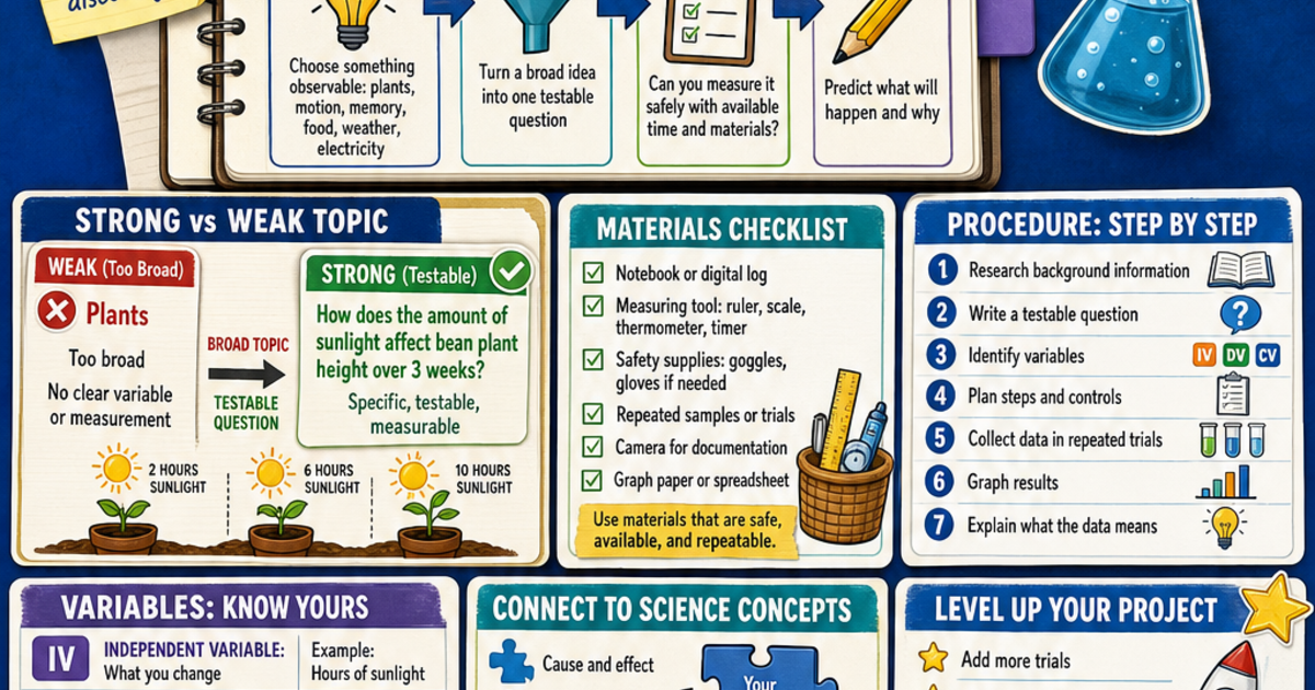 Strong Science How to Choose a Strong Science Fair Project Infographic | LivePhysics™