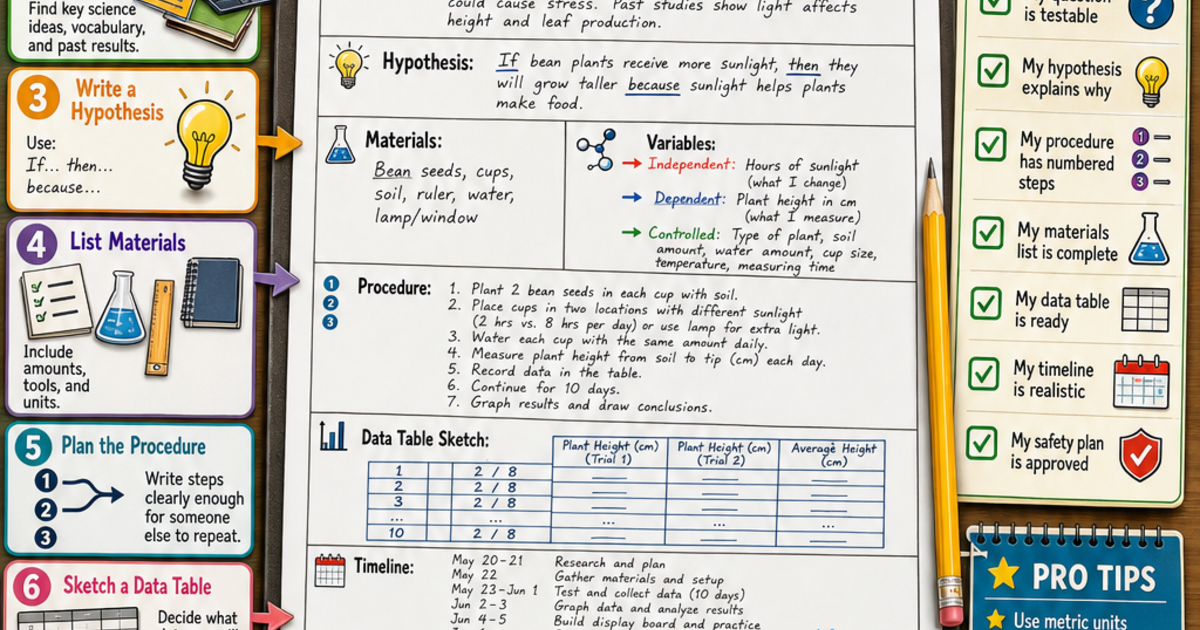 How to Create a Science Fair Research Plan Infographic | LivePhysics™