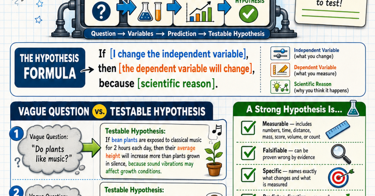 How to Turn a Question into a Testable Hypothesis Infographic ...
