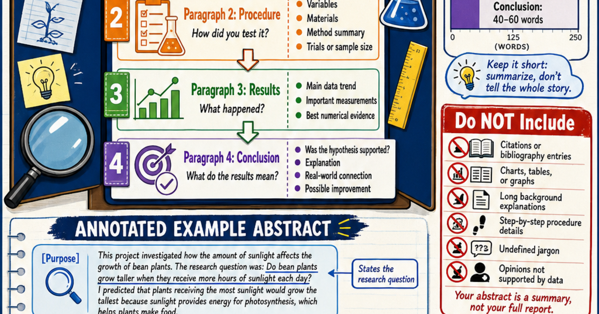 How to Write a Science Fair Abstract Infographic | LivePhysics™