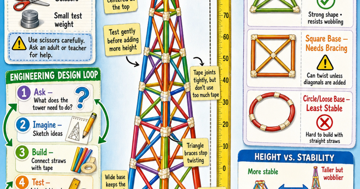 Straw Tower Engineering Challenge Infographic | LivePhysics™