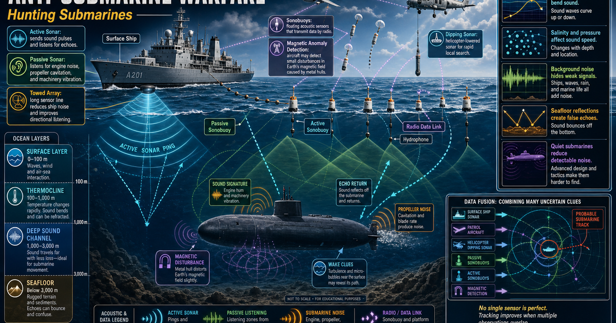Ships and Submarines: Anti-Submarine Warfare Infographic | LivePhysics™
