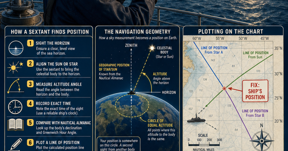 Ships and Submarines: Celestial Navigation Infographic | LivePhysics™