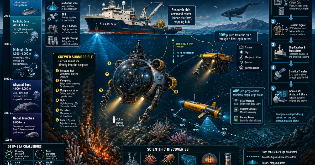 Ships and Submarines: Deep Sea Exploration Infographic | LivePhysics™
