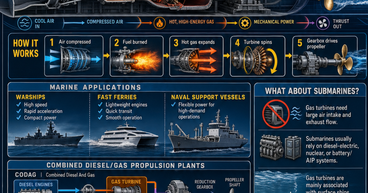Ships and Submarines: Gas Turbine Propulsion Infographic | LivePhysics™