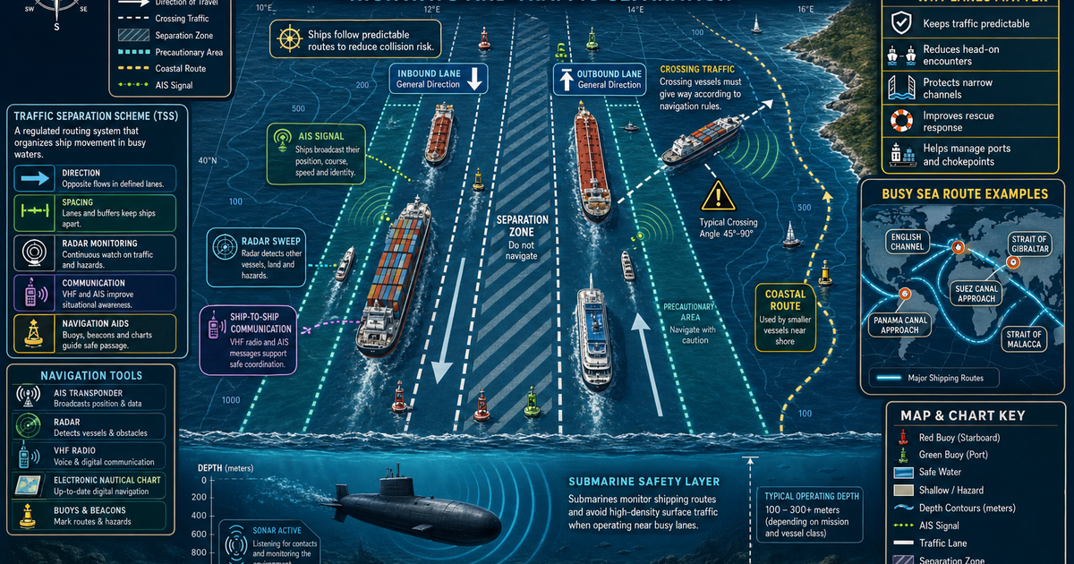 Shipping Chane Ships and Submarines: Shipping Lanes Infographic | LivePhysics™