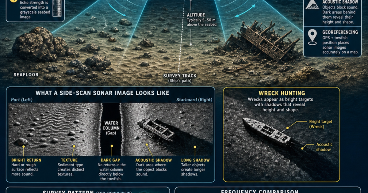 Ships and Submarines: Side-Scan Sonar Infographic | LivePhysics™