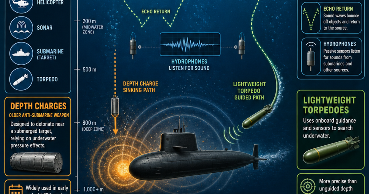 Ships and Submarines: Depth Charges and ASW Weapons Infographic ...