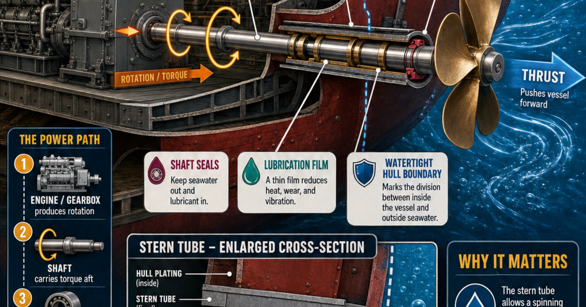 Ships and Submarines: The Propeller Shaft and Stern Tube Infographic ...