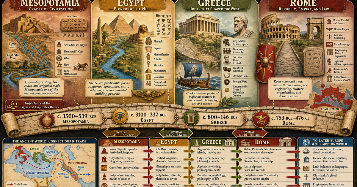 Ancient Civilizations for High School Infographic | LivePhysics™