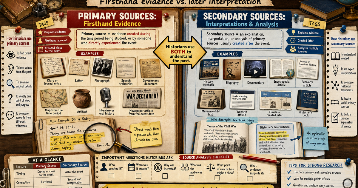 Primary and Secondary Sources Infographic | LivePhysics™