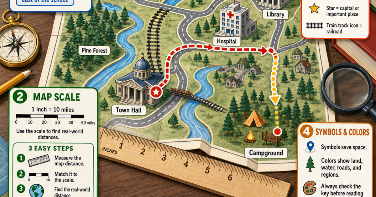 Vector Reading Maps Reading a Map Infographic | LivePhysics™