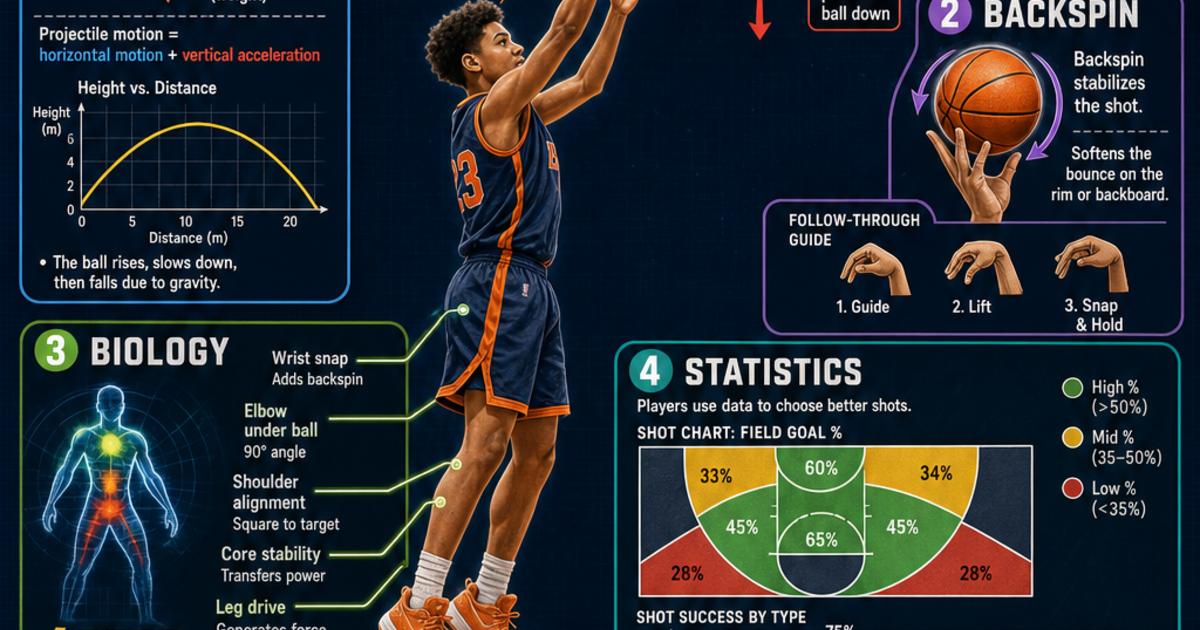 Sports Science: The Science of a Basketball Shot Infographic | LivePhysics™