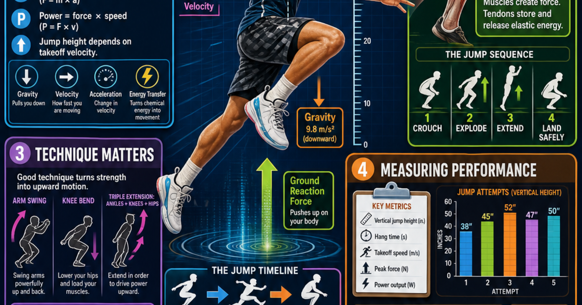 Sports Science: The Science of Jumping Infographic | LivePhysics™