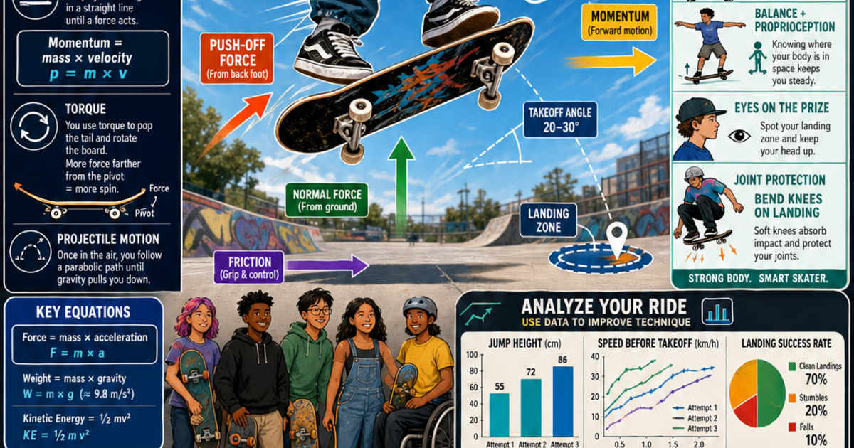Sports Science: The Science of Skateboarding Infographic | LivePhysics™