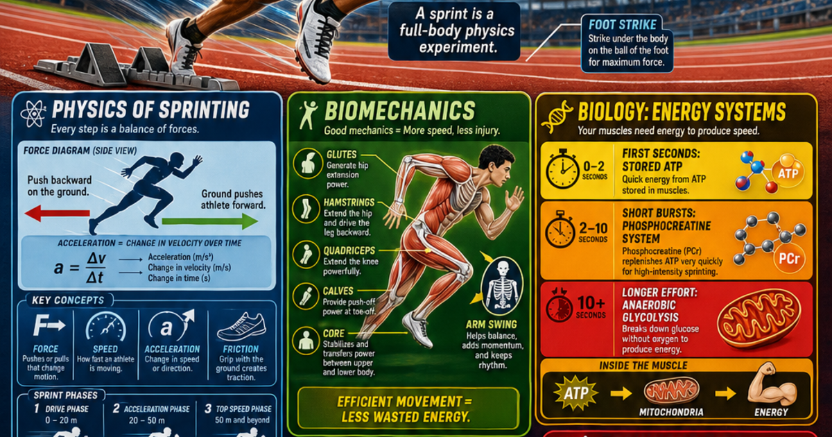 Sports Science: The Science of Sprinting Infographic | LivePhysics™
