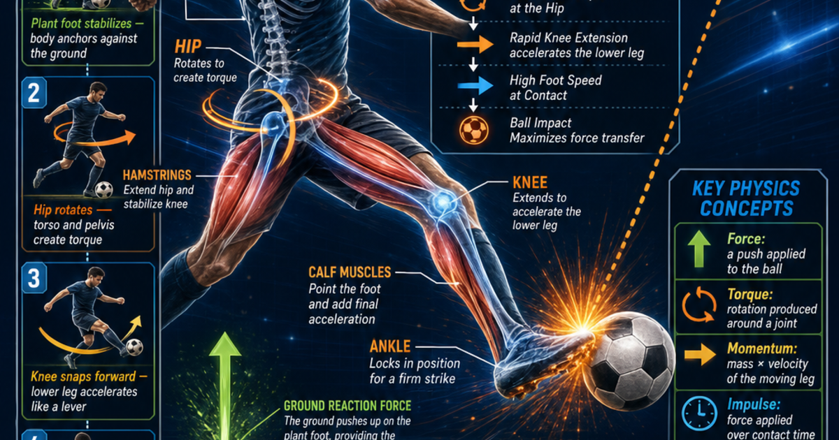 Sports Science: Biomechanics of Kicking Infographic | LivePhysics™