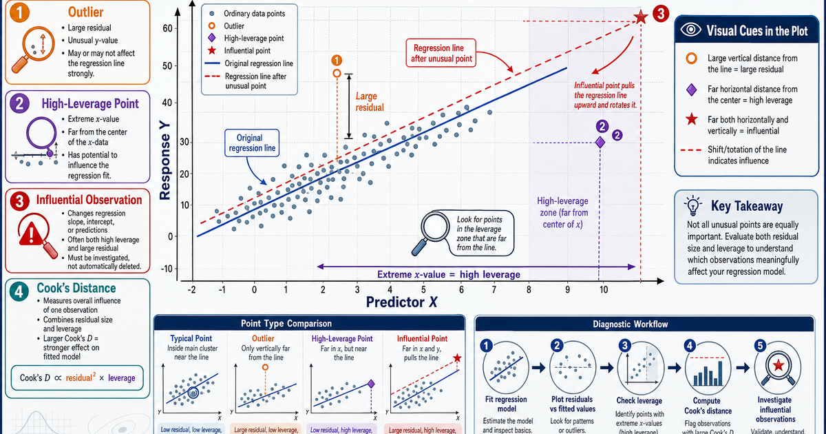 Statistics: Influential Points and Leverage Infographic | LivePhysics™
