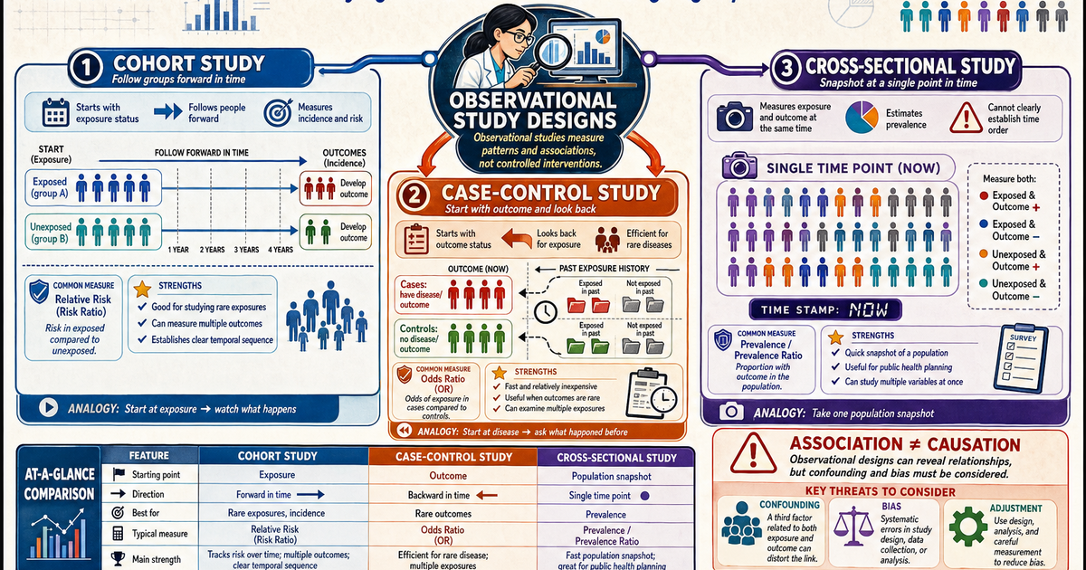 Statistics: Observational Study Designs Infographic | LivePhysics™