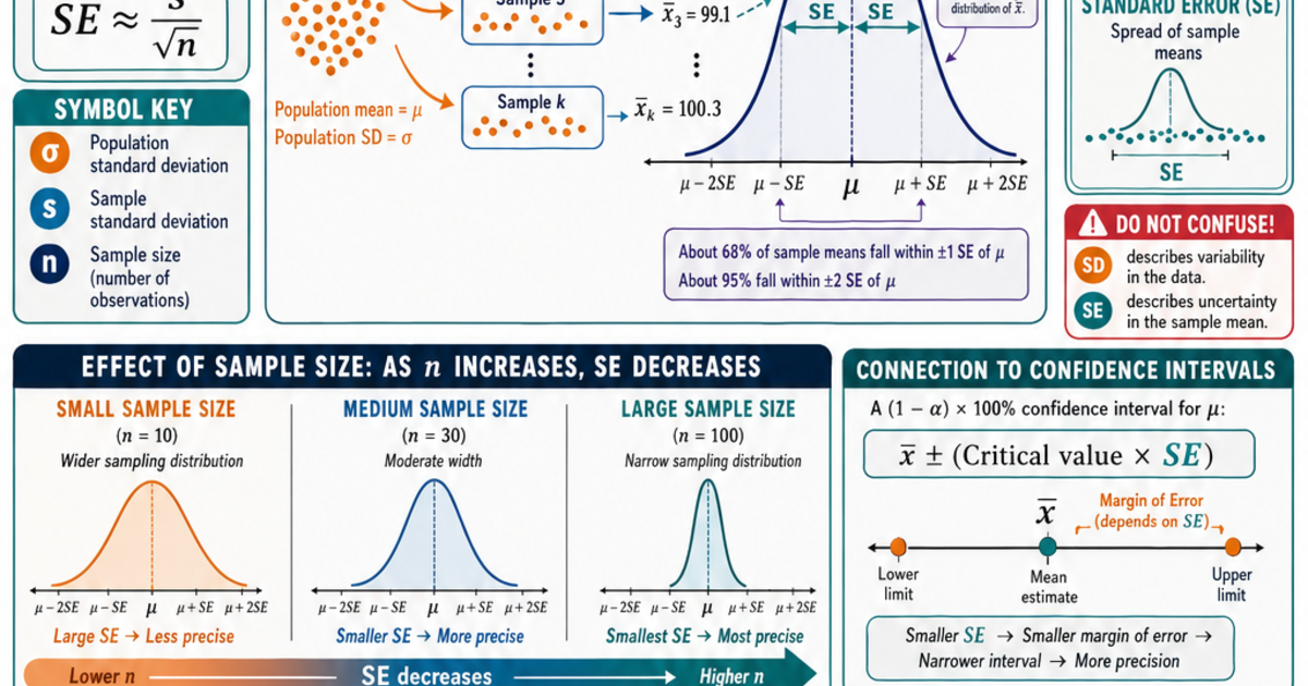Standard Error Graph How Standard Error Infographic | LivePhysics™