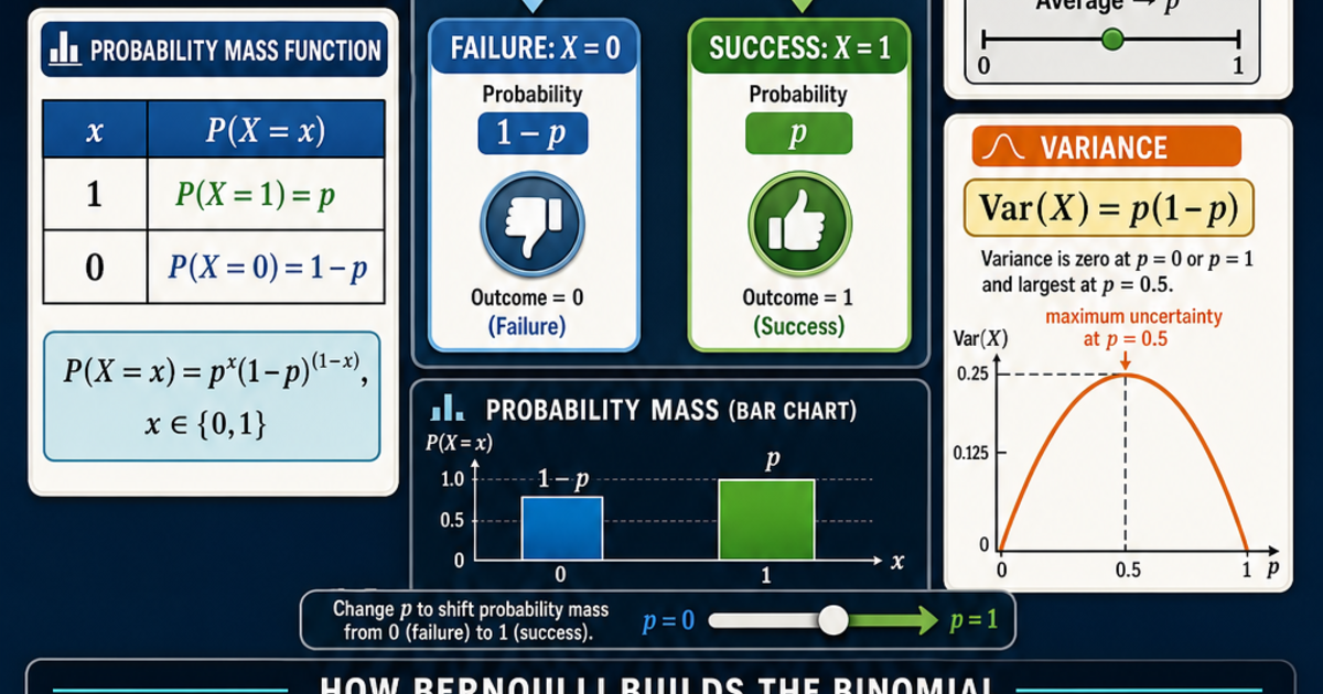 Statistics: The Bernoulli Distribution Infographic | LivePhysics™