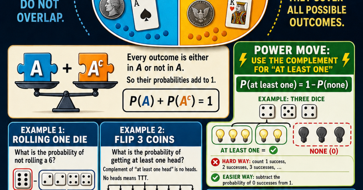Statistics: The Complement Rule Infographic | LivePhysics™